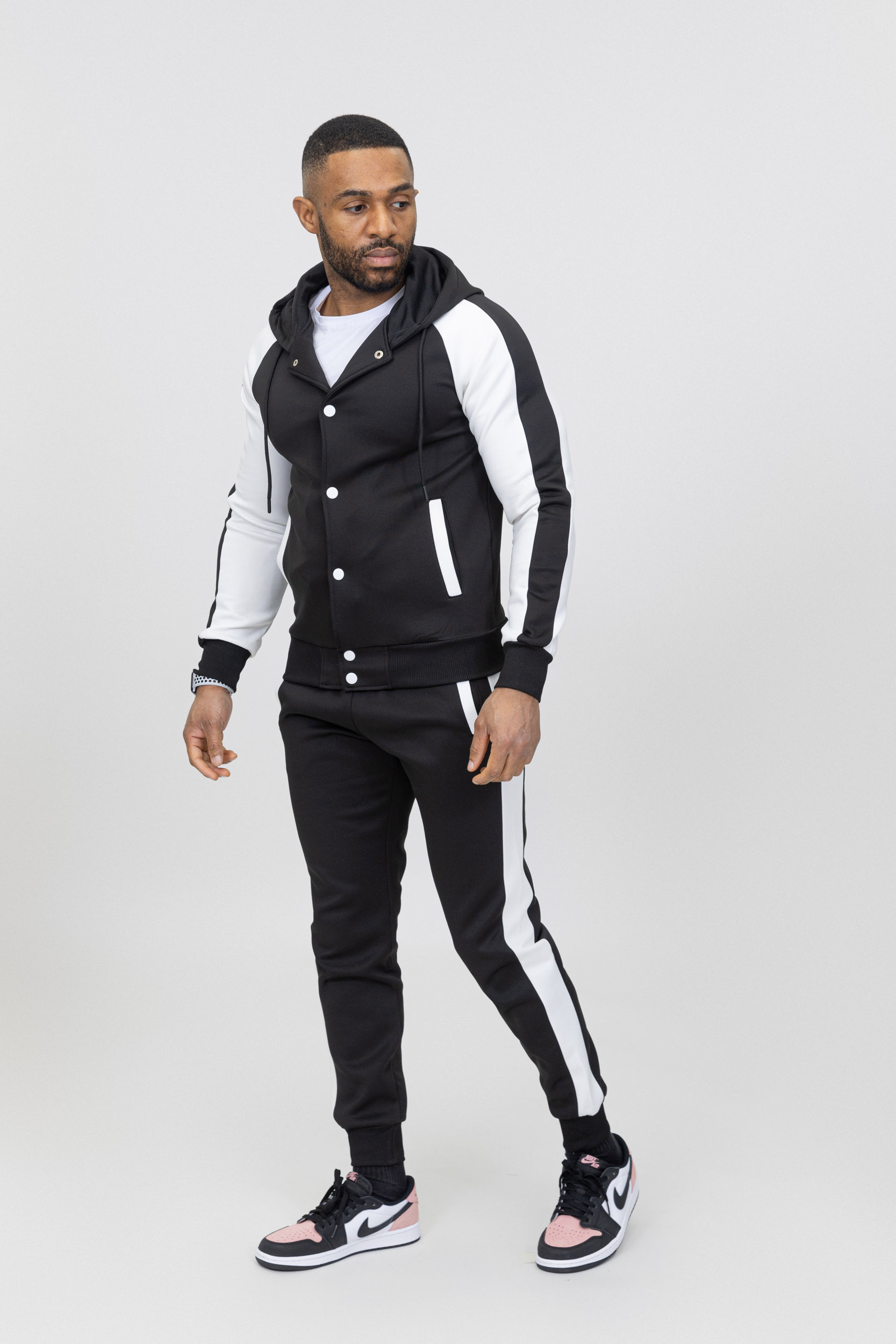 Essential black jersey cotton tracksuit - Image 2