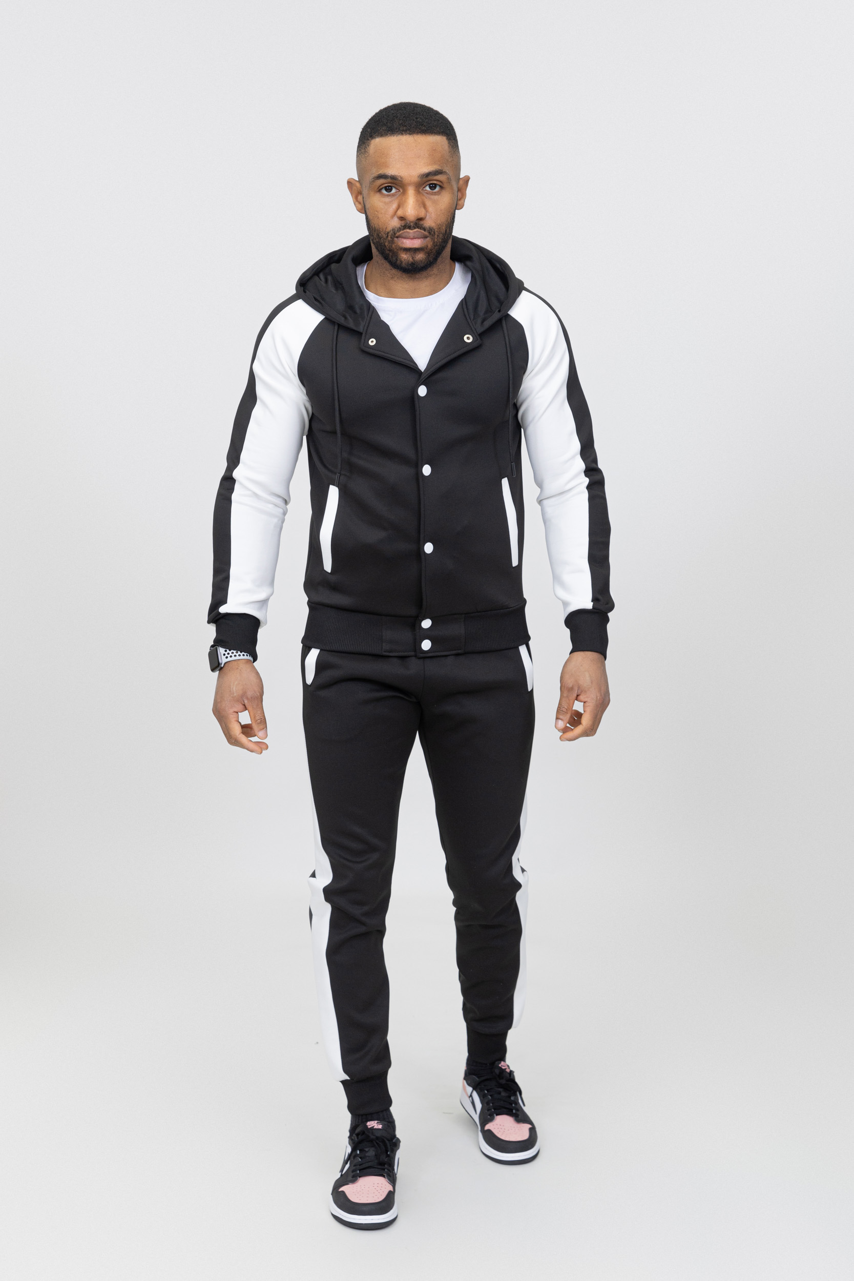 Essential black jersey cotton tracksuit - Image 5