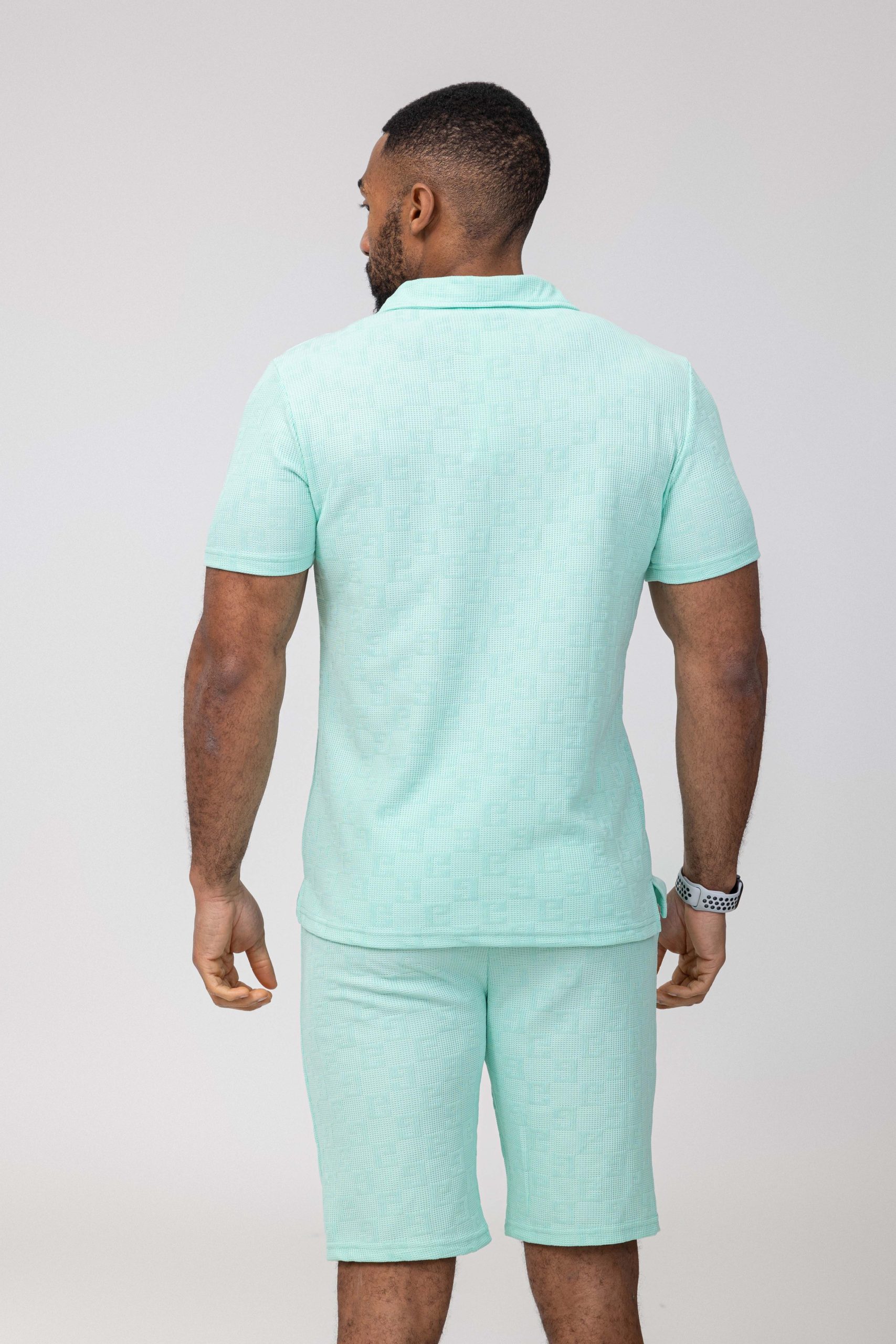 Basic light green cotton relaxed shortset - Image 4