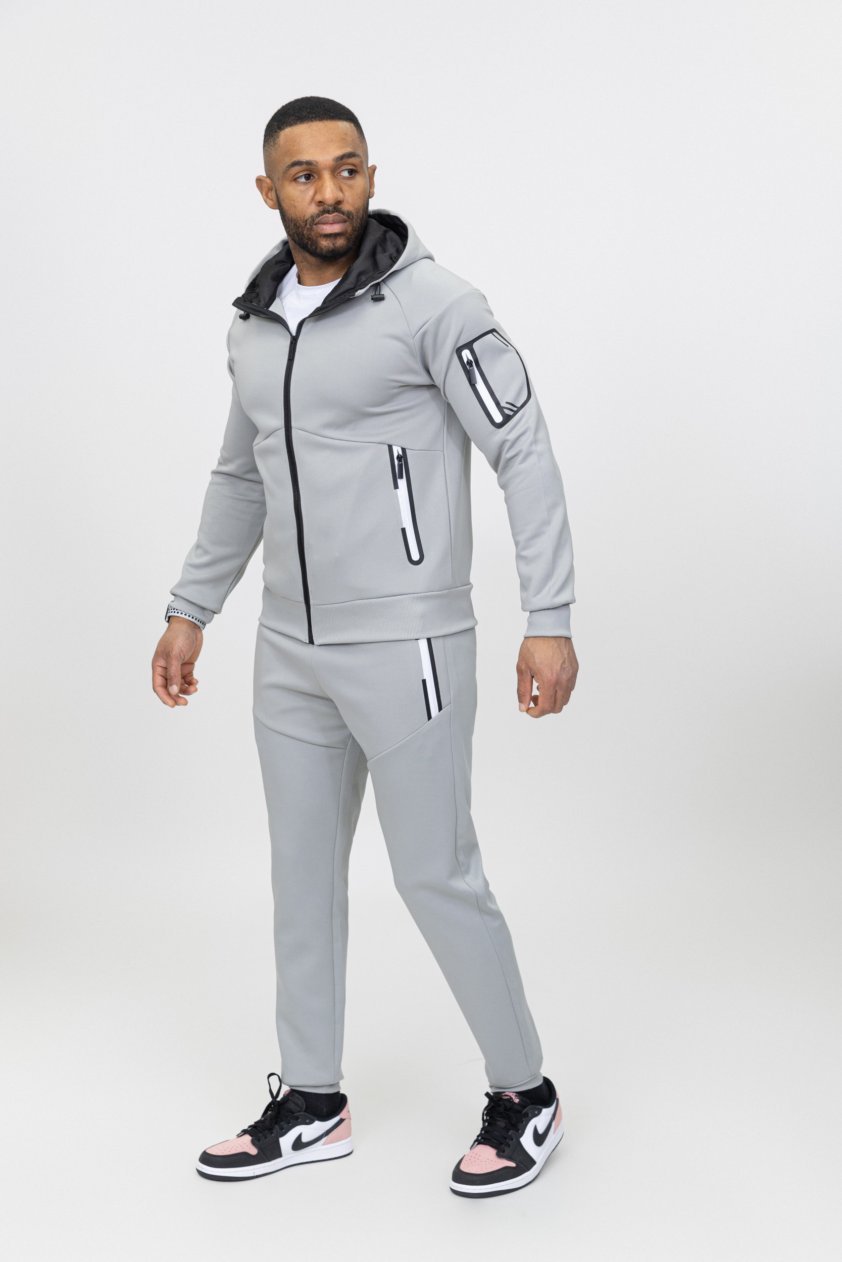 Essential light gray cotton tracksuit - Image 2