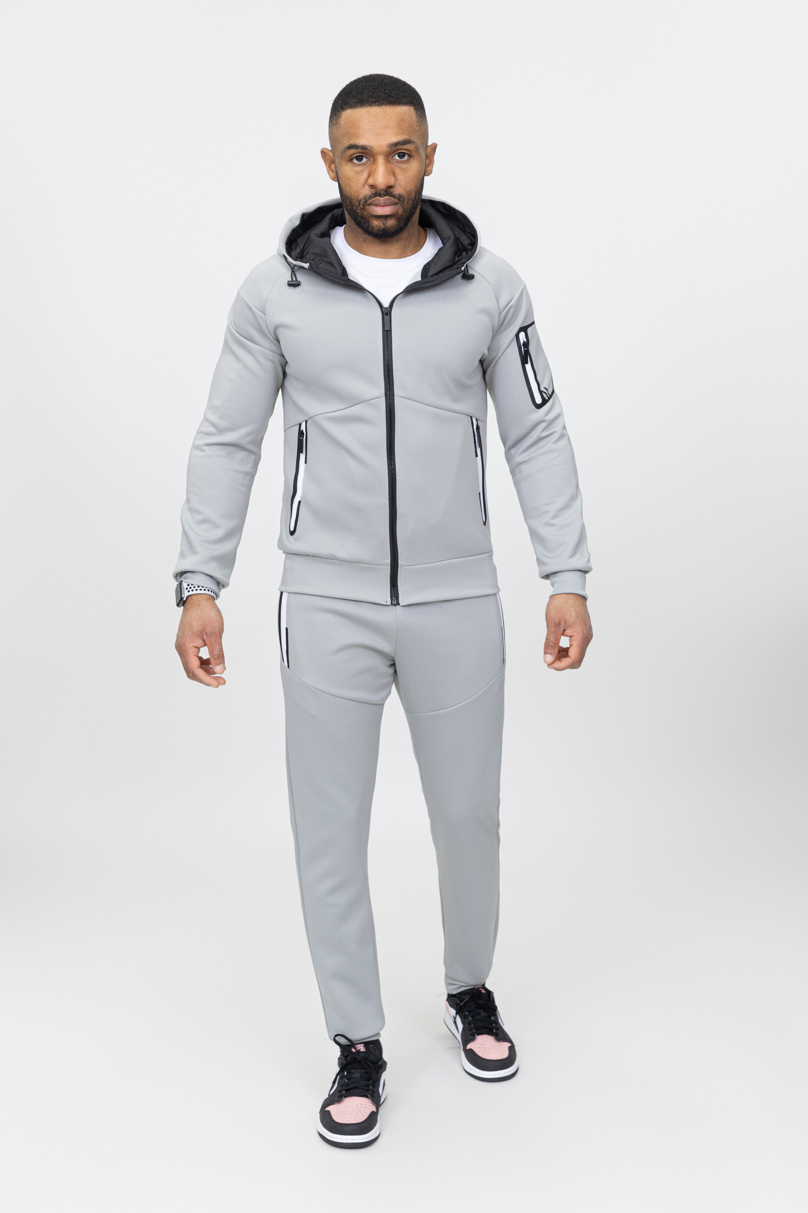 Essential light gray cotton tracksuit