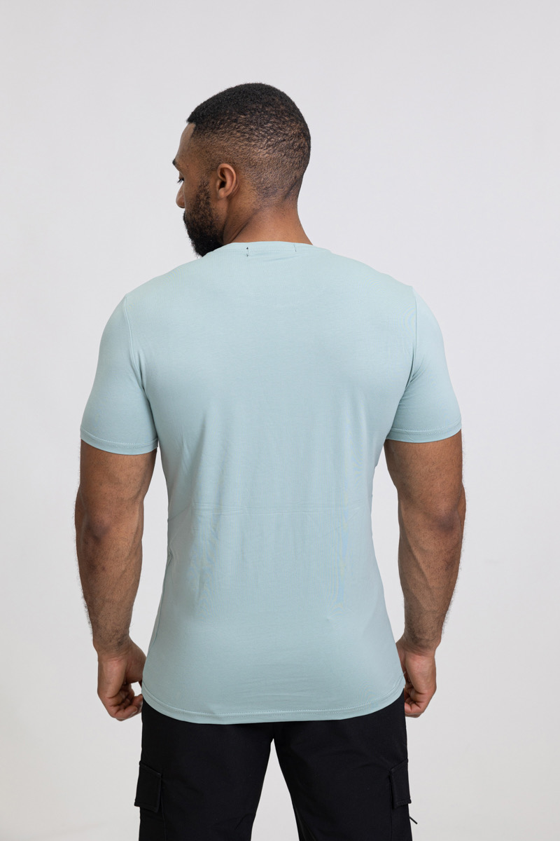 Greenish White Essential Cotton T-shirt - Image 3