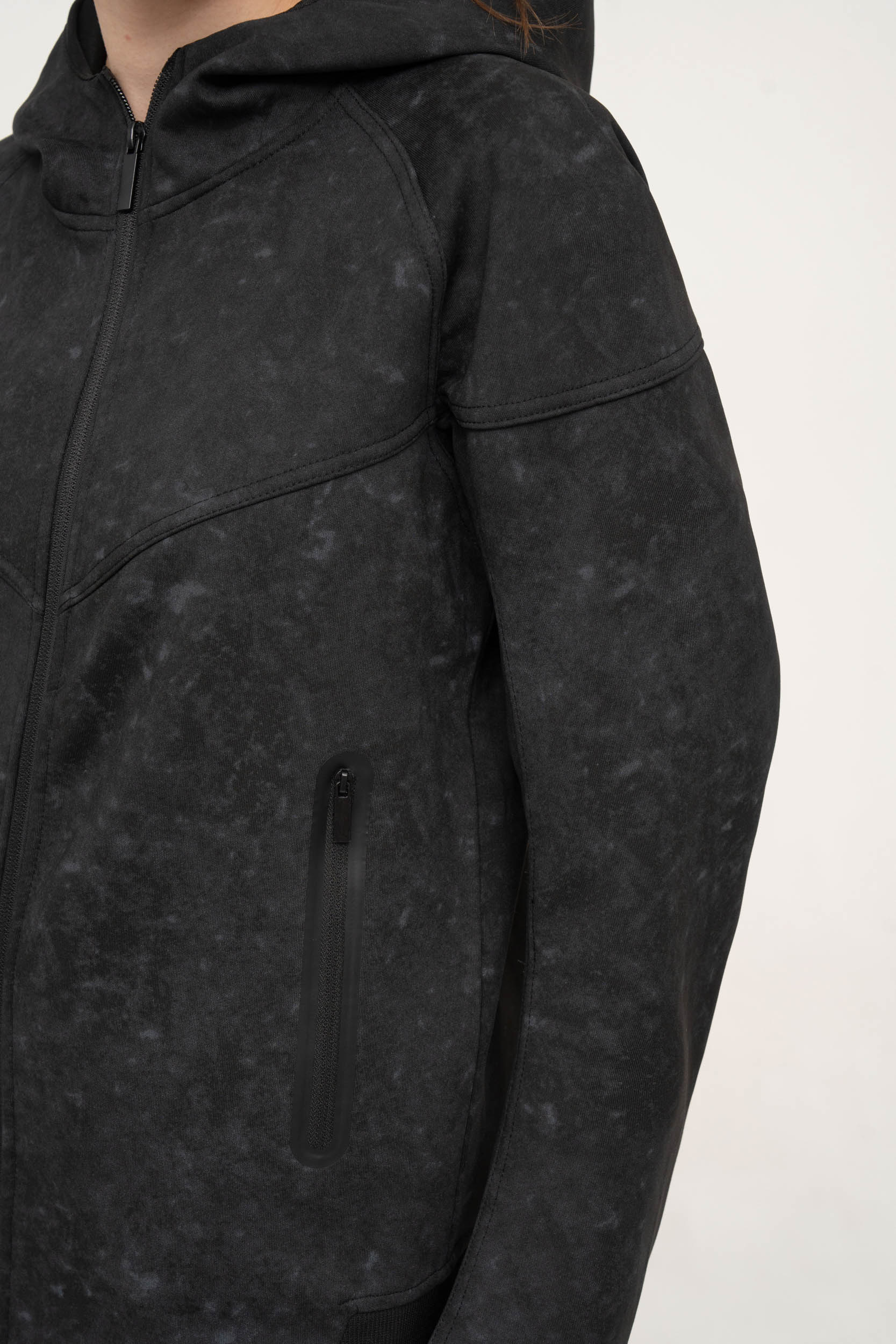 Black essential sports cotton fleece tracksuit - Image 5