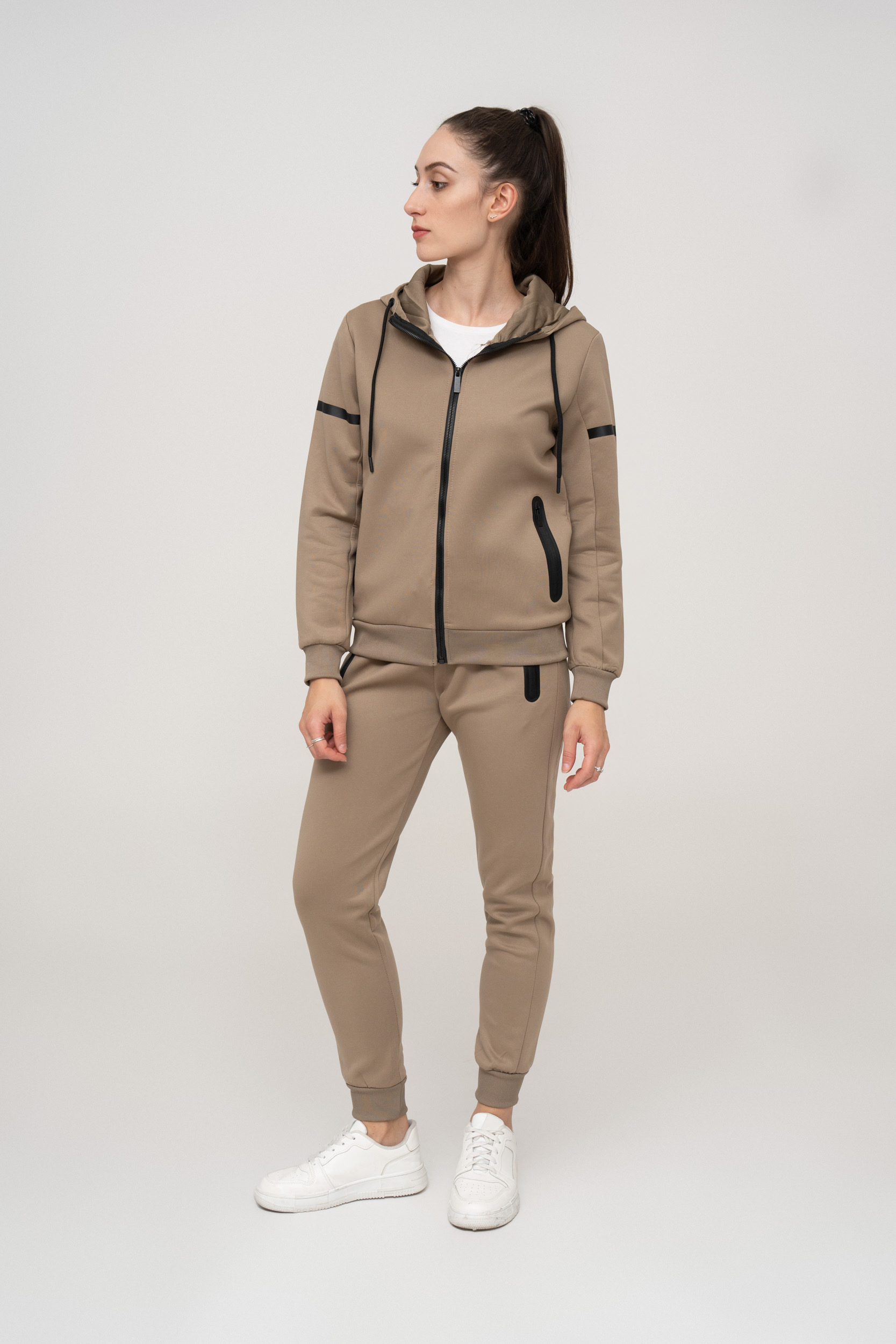 Chocolate essential sports cotton fleece tracksuit - Image 2