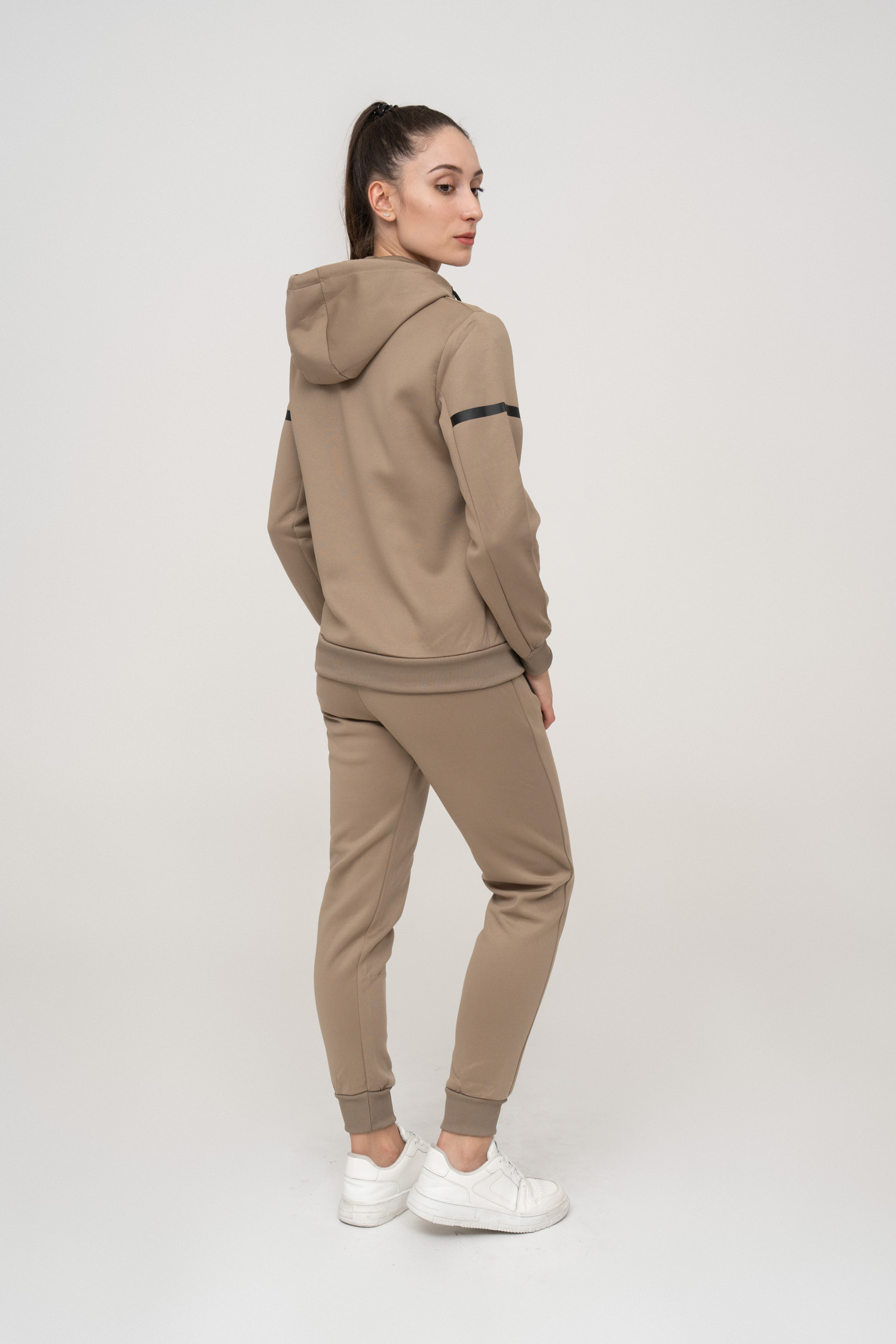 Chocolate essential sports cotton fleece tracksuit - Image 7