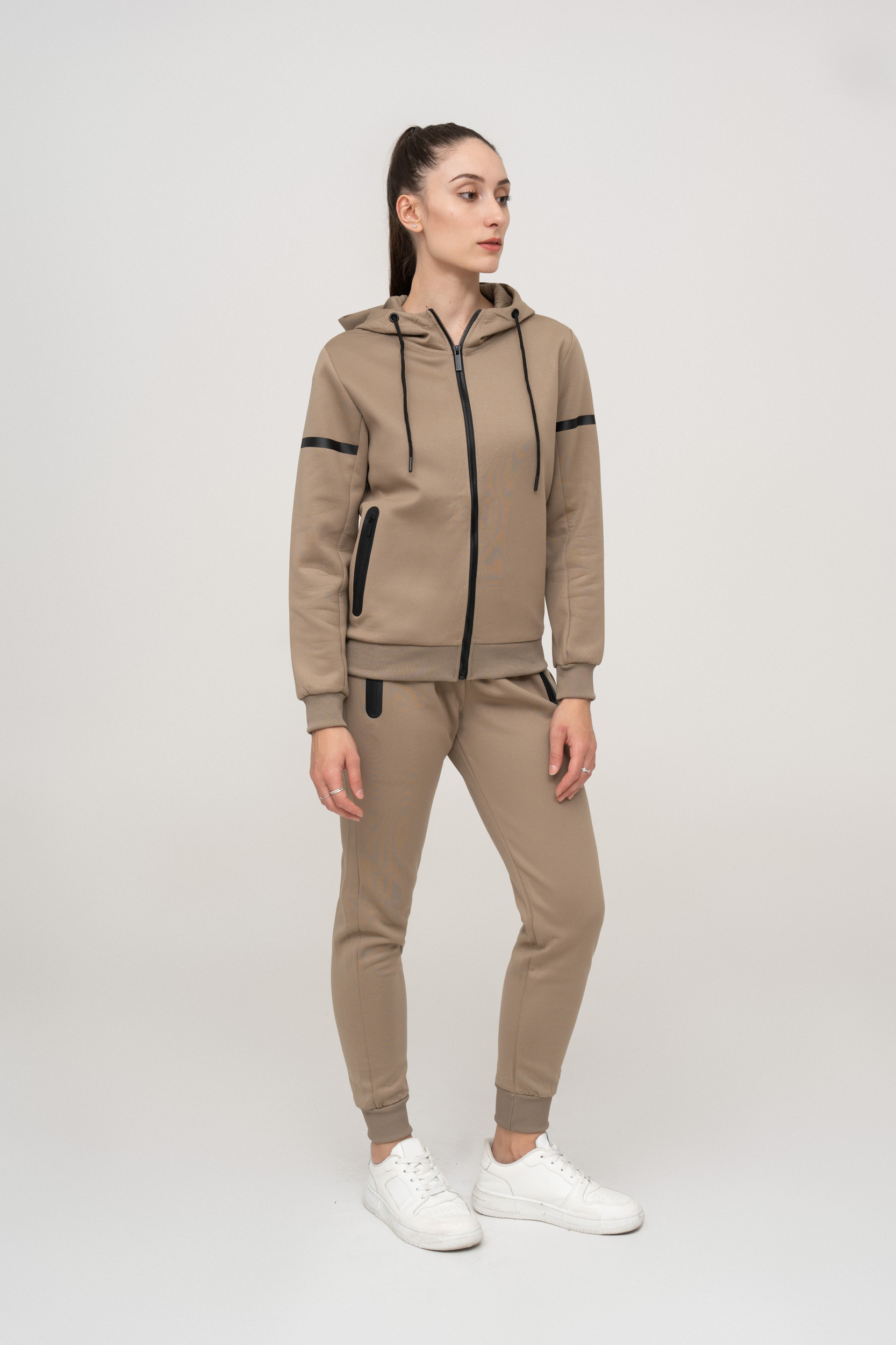 Chocolate essential sports cotton fleece tracksuit