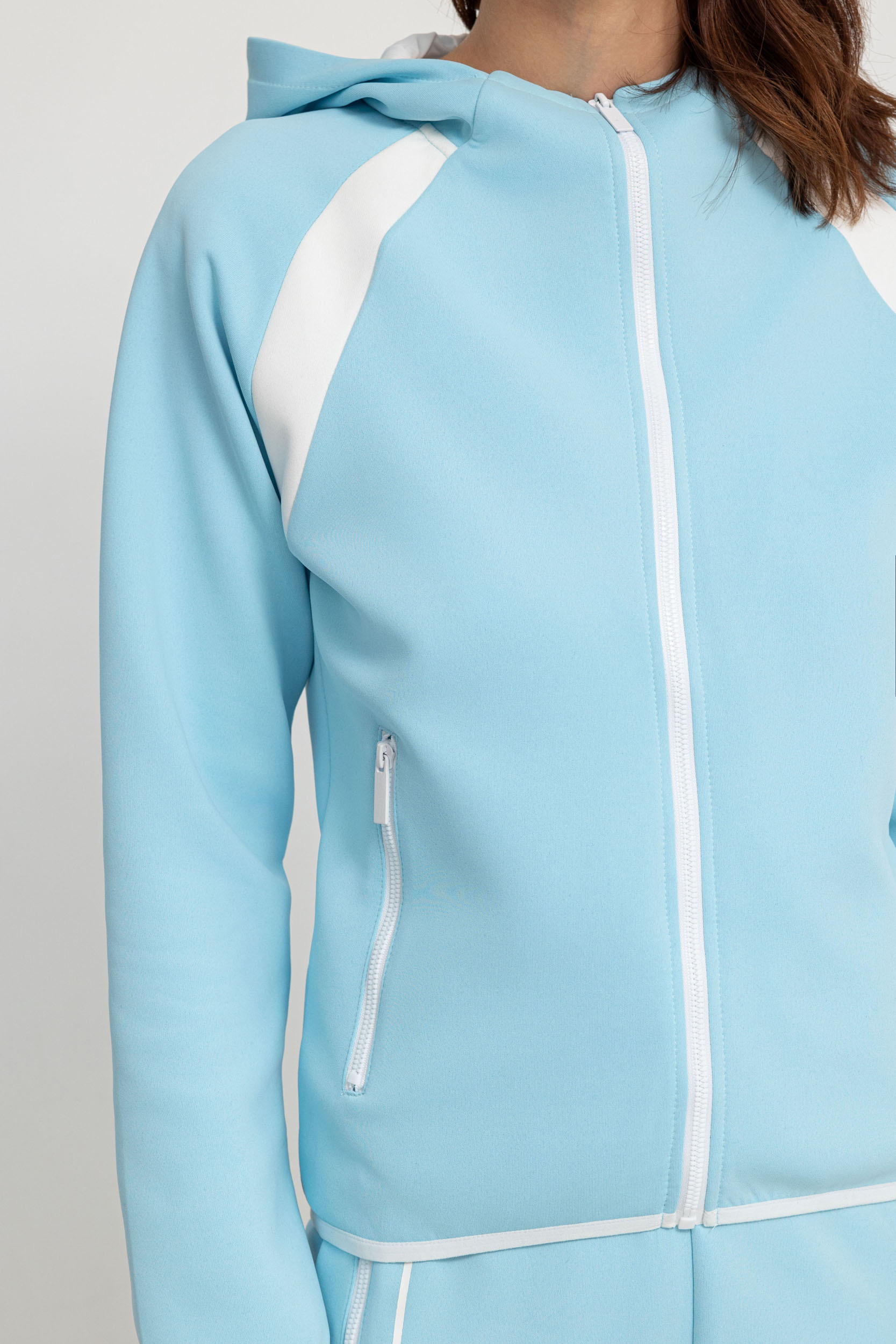 Baba blue comfy cotton fleece zipped tracksuit - Image 4